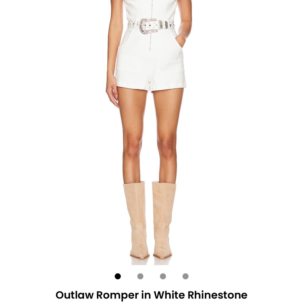 Show Me Your MuMu White Denim Outlaw Romper